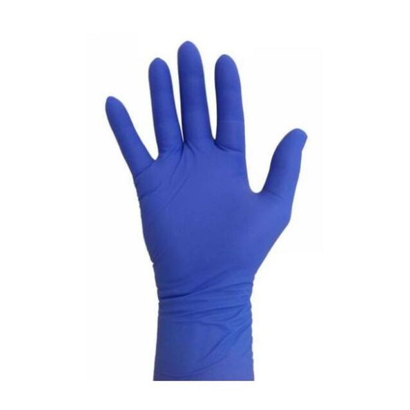 Blue 300 Nitril handschoenen. lange manchet 30cm. blauw. maat Medium. 100st/dis - 2