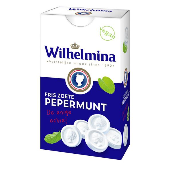 Wilhelmina pepermunt vegan liggend doosje 100 gr - 2