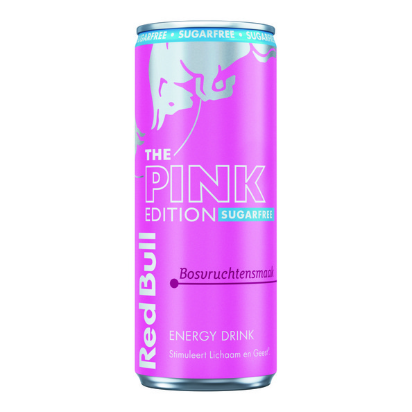 Red bull the pink edition sugarfree bosvruchtensmaak blik 250 ml - 2