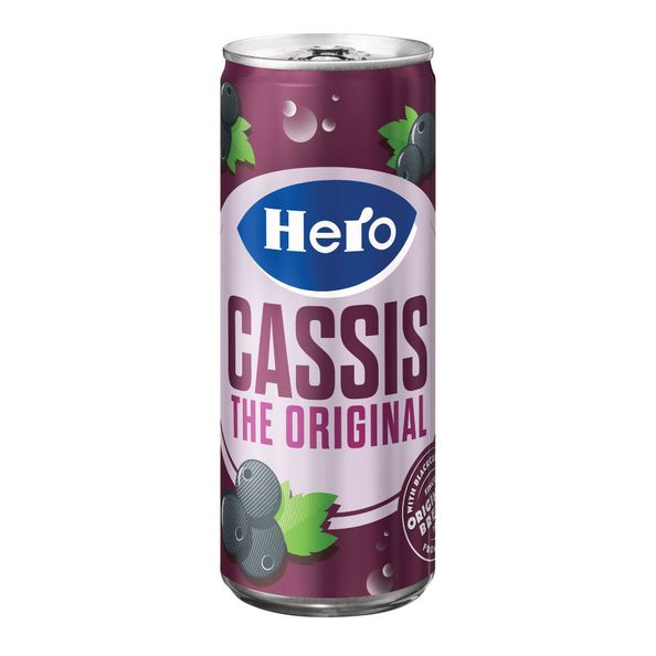 Hero small cassis blik 250 ml - 2