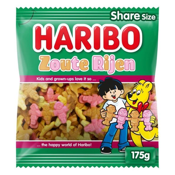 Haribo zoute rijen 175gr. a14 - 2