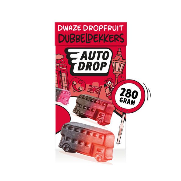 Autodrop dwaze dropfruit dubbeldekkers doosje 280 gr - 2