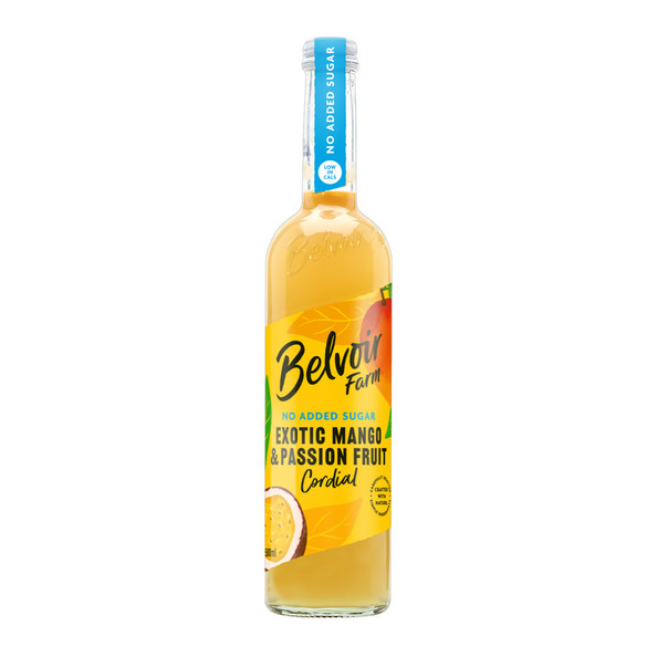 Belvoir nod added sugar mango & passionfruit cordial fles 500 ml - 3