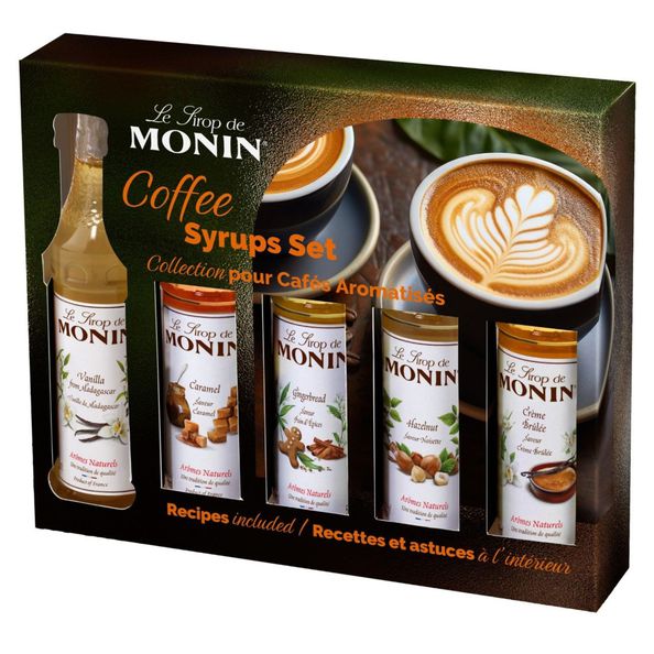 Monin koffie set. bevat 5 smaken a 50ml. - 2