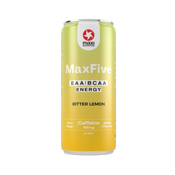 MAXI NUTRITION MaxFive EAA/BCAA Energy drink Bitter Lemon blik 330 ml