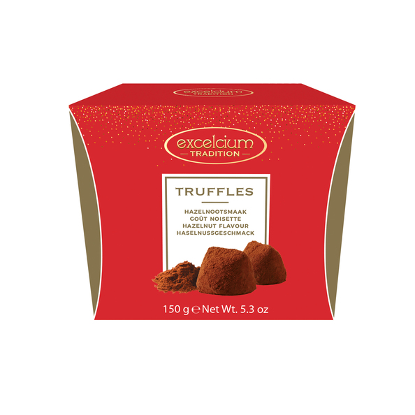 Excelcium truffels hazelnoot rood 150gr. a24