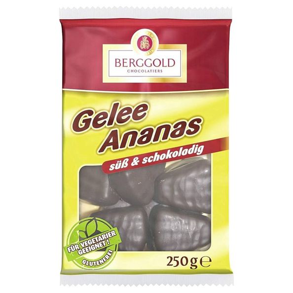 Berggold gelee ananas schokoliert 250gr. a20