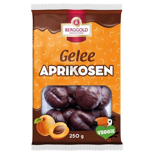 Berggold gelee aprikosen schokoliert 250gr. a20