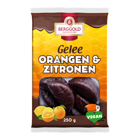 Berggold gelee fruchtschnitten schoko 250gr. a20