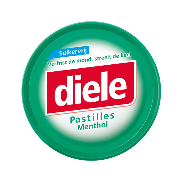 Diele pastilles menthol suikervrij blikje 50 gr