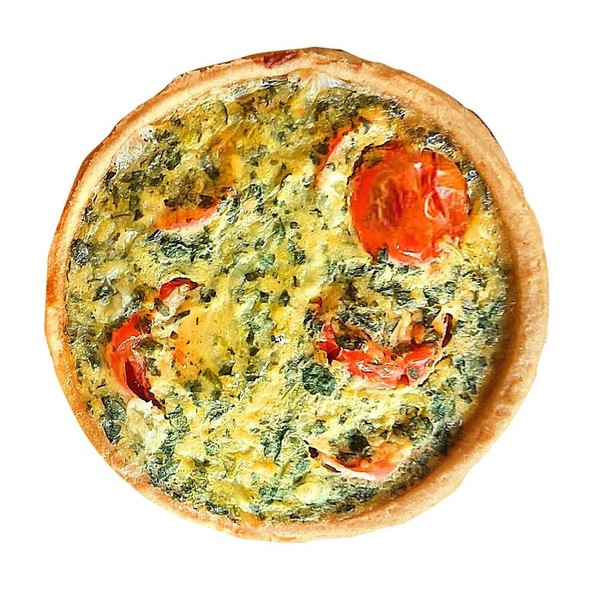 Quiche spinazie tomaat 8.5cm 80gr. a48