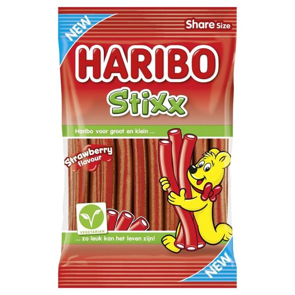 Haribo stixx strawberry 160gr. a18