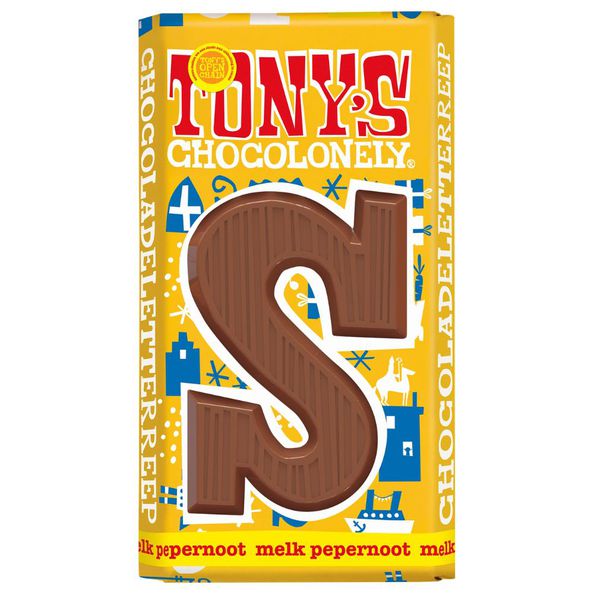 Tony's Chocolonely Letter S melk pepernoot 180 gr
