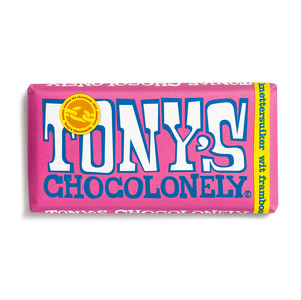 Tony's Chocolonely reep witte chocolade framboos knettersuiker 180 gr
