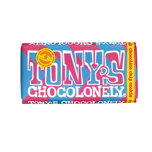 Tony's Chocolonely reep melk chocolate chip cookie 180 gr