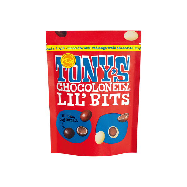 Tony's Chocolonely lil'bits triple chocolade mix zak 120 gr