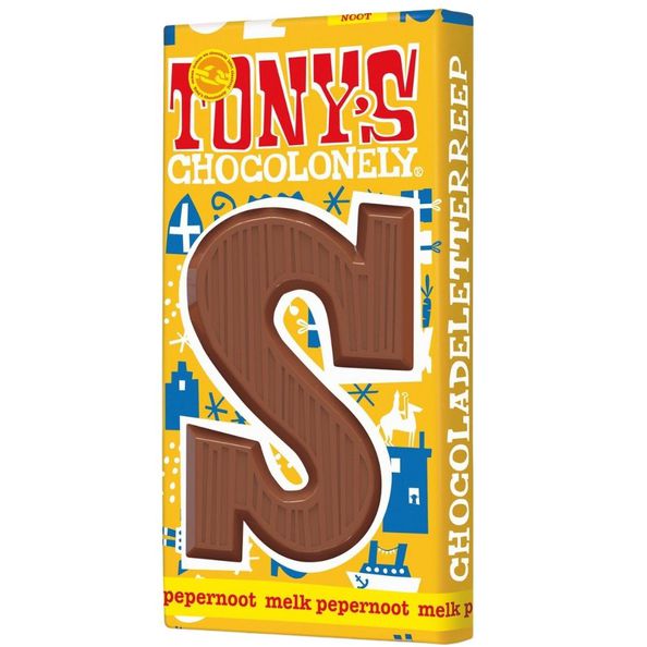 Tony's Chocolonely schoenletter S melk pepernoot 90 gr