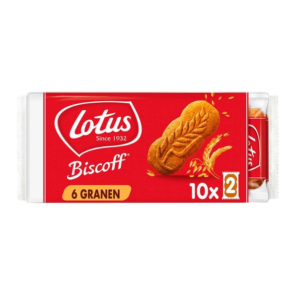 Lotus biscoff speculoos 6 granen 10x2stuks 250 gr