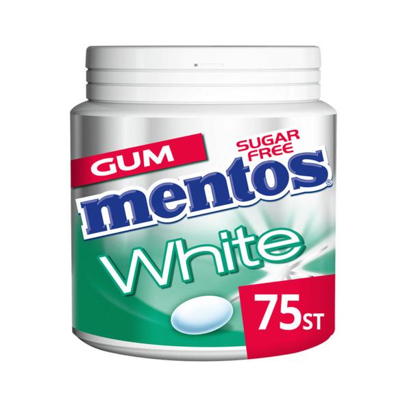 Mentos gum white greenmint bottle 75 stukjes