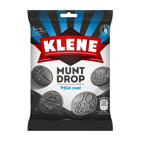 Klene muntdrop zakje 120 gr