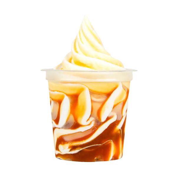 Sundae softijscup met caramelsaus 140 ml