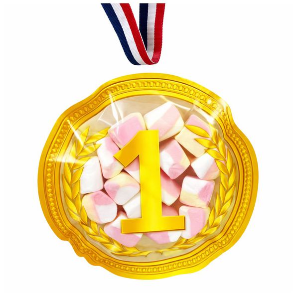Snoepzakje medaille goud snoepmix 30 gr