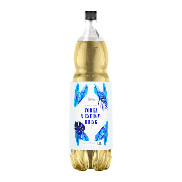That's drinks vodka & energydrink fles 1.5 liter