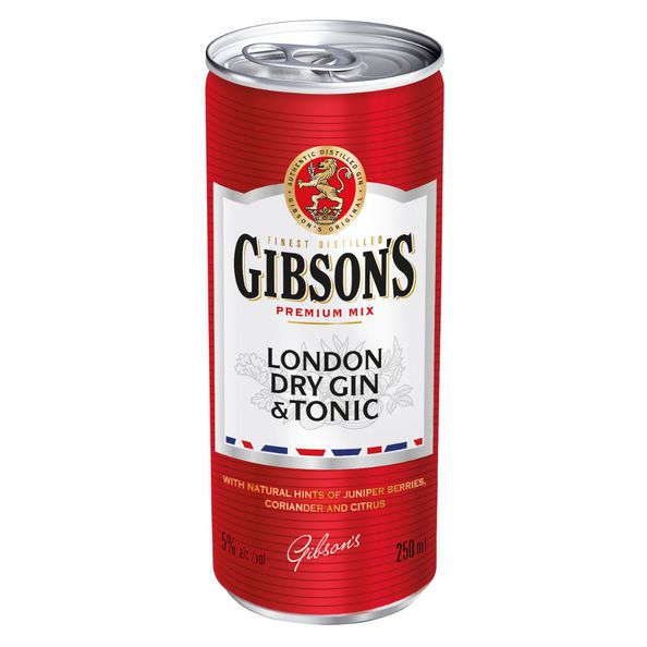 Gibson's gin tonic blik 250 ml