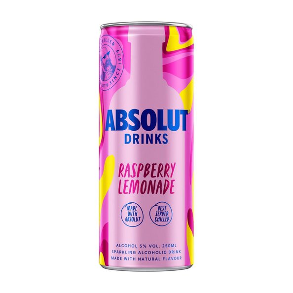 Absolut raspberry lemonade blik 250 ml