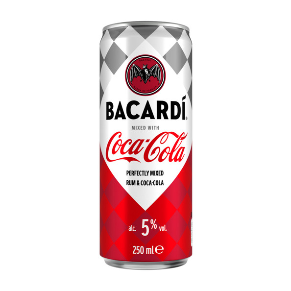 Bacardi & coca cola blik 25 cl