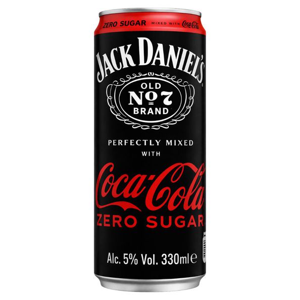 Jack daniel's & coca cola zero sleek blik 33 cl