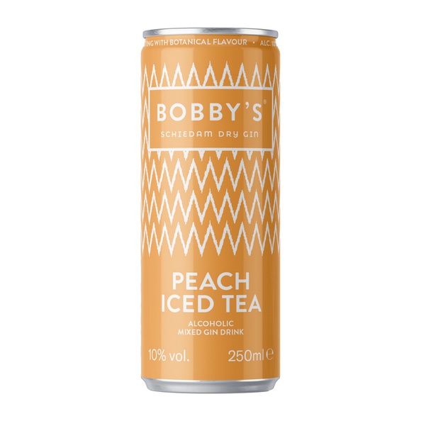 Bobby's iced tea peach gin blik 25 cl