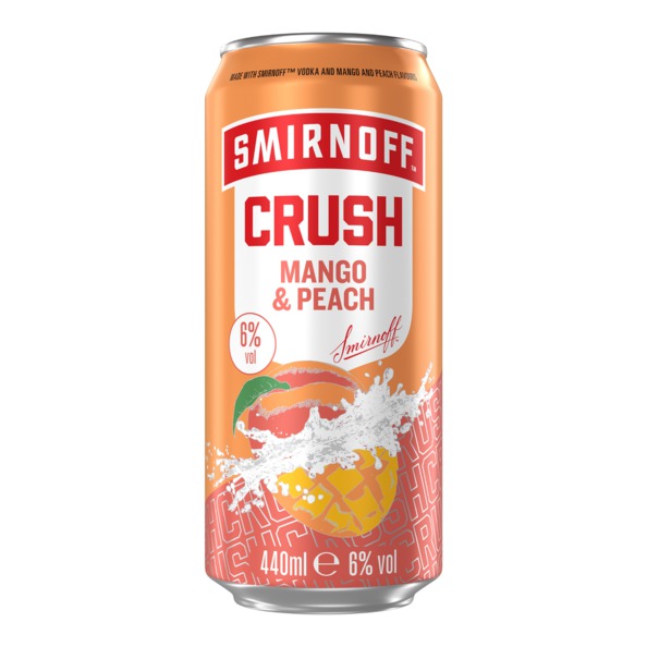 Smirnoff crush mango & peach blik 44 cl