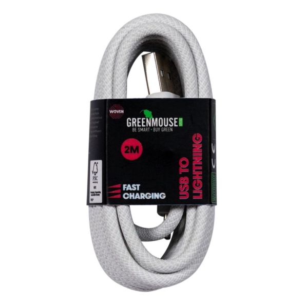 Greenmouse Lightning datakabel Woven 2 meter