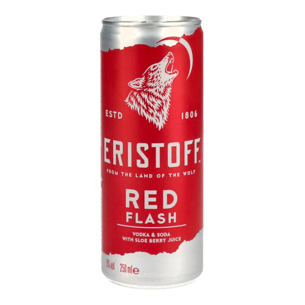 Eristoff red flash 5% blik 25 cl