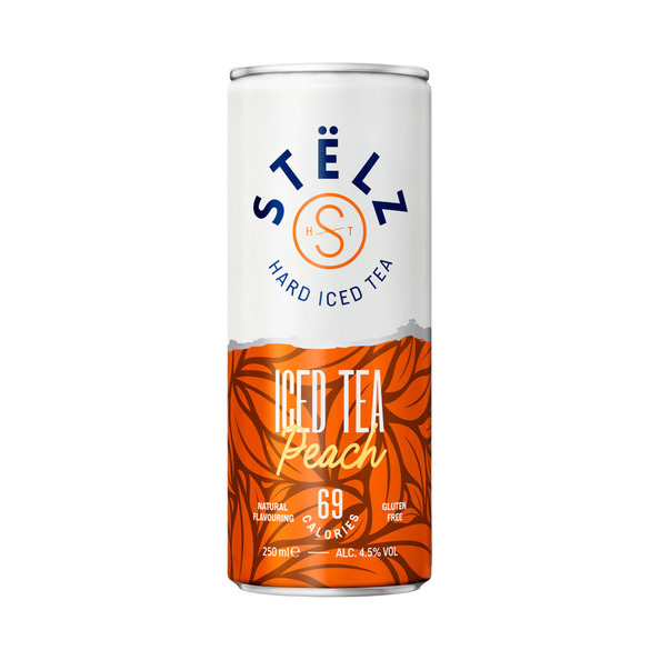 Stelz hard iced tea peach blik 25 cl