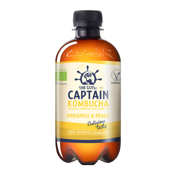 The gutsy captain kombucha pineapple peach BIO 400 ml