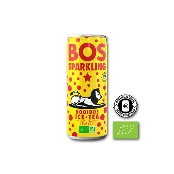Bos ice tea sparkling lemon bio blik 250ml. a12