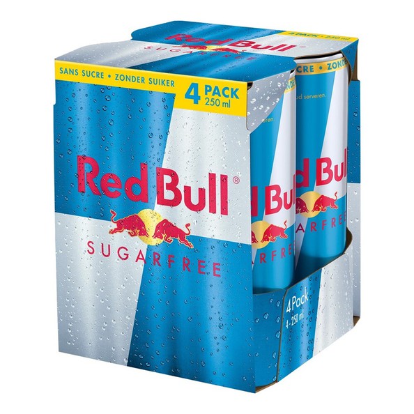 Red bull suikervrij blik 250 ml 4-pack