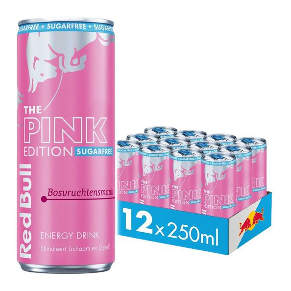 Red bull the pink edition sugarfree bosvruchtensmaak blik 250 ml - 1