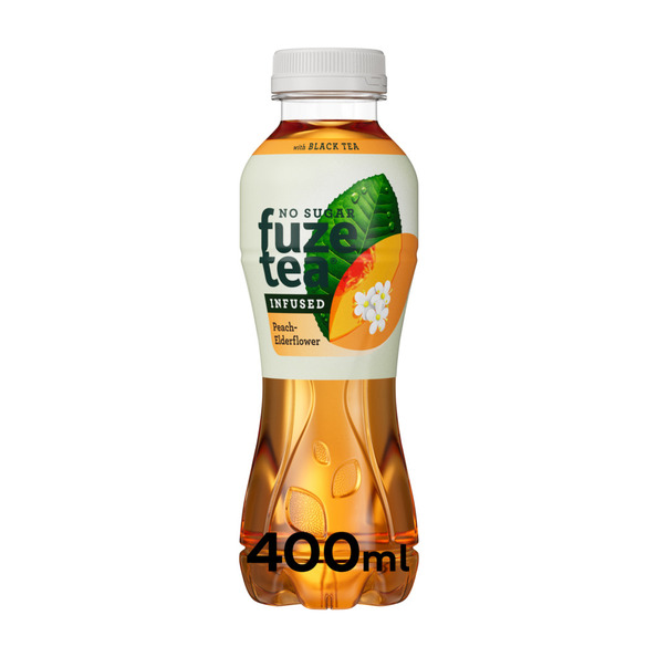 Fuze tea black peach elderflower no sugar pet 400 ml