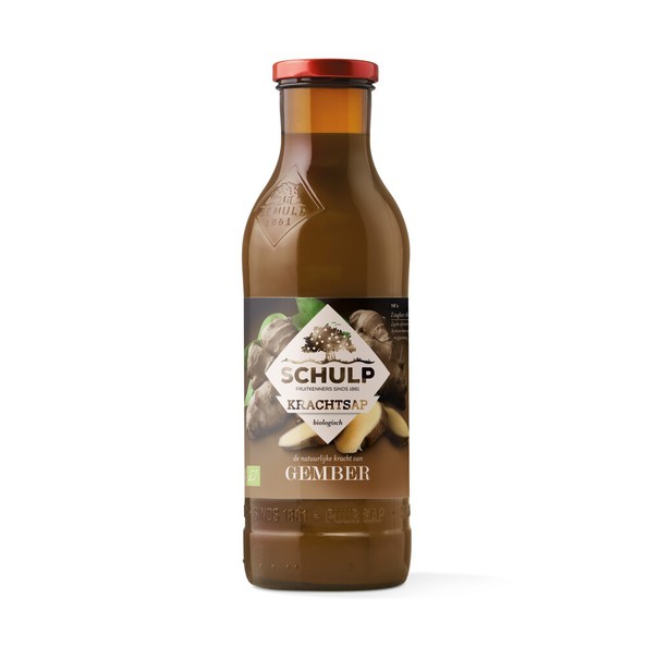 Schulp krachtsap gembersap puur biologisch fles 0.75 liter