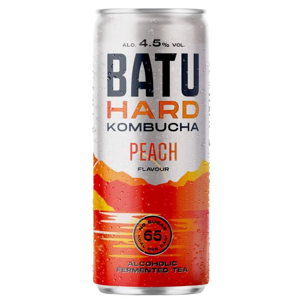 Batu hard kombucha peach blik 25 cl