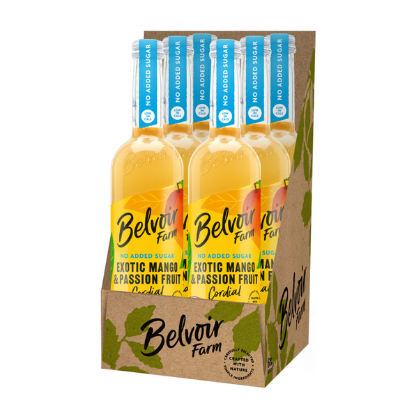 Belvoir nod added sugar mango & passionfruit cordial fles 500 ml - 1