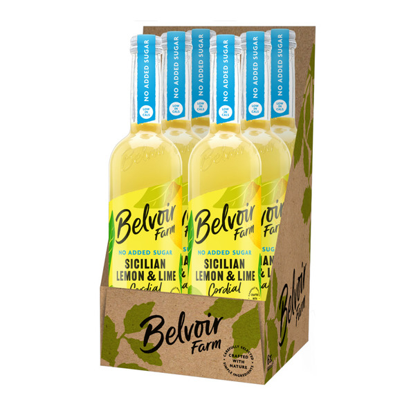 Belvoir no added suger sicilian lemon & lime cordial 500 ml - 1