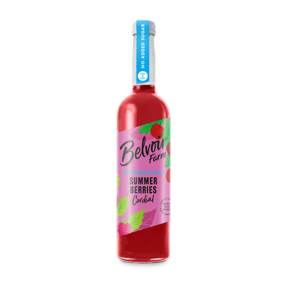 Belvoir no added sugar summer berries cordial fles 500 ml