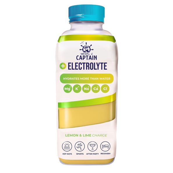 The Gutsy Captain electrolyte lemon & lime pet 600 ml