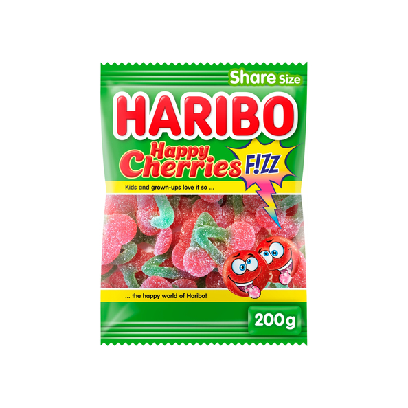 Haribo happy cherries fizz zak 200 gr