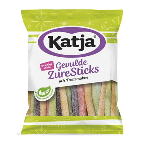 Katja gevulde zure sticks zak 125 gr