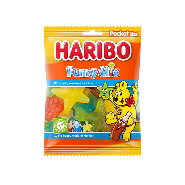 Haribo funny mix zakje 75 gr